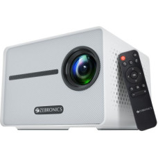 Deals, Discounts & Offers on Computers & Peripherals - [Use RBL Bank Credit Card] ZEBRONICS Zeb-Pixaplay 20 (3000 lm / Remote Controller) 1080p FHD with HDMI, USBX2, Aux Out, Bluetooth V5.1 Support, Up to 431cm Screen Size, Built-in Speakers, Compact Design Projector(White + Grey)