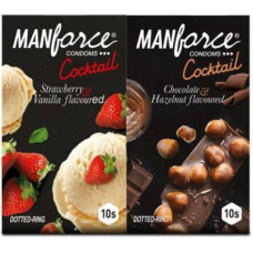 Deals, Discounts & Offers on Sexual Welness - MANFORCE Cocktail Combo Pack (Hazelnut & Chocolate and Strawberry & Vanilla) Condom (Set of 2, 20S) Condom(Set of 2, 20 Sheets)