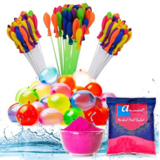 Deals, Discounts & Offers on  - ascension Set of 3 Bunch 111 Holi Magic Water Balloons/Multcolor Filling in 60 Seconds Easy Quick Start Splash Party with Kids and Adults Magic Balloons with Natural Pink Gulal Holi Color