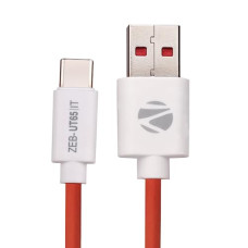 Deals, Discounts & Offers on  - ZEBRONICS UT65 USB to Type C charging cable, 65W max, 6.5A, Multi protocol, Rapid charge support, 1 meter length, Data transfer, 15000+ bends tested(Red+white)