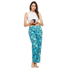 Deals, Discounts & Offers on Women - [Size M] Clovia Women's Fleece Christmas Print Pyjama With Pocket In Blue