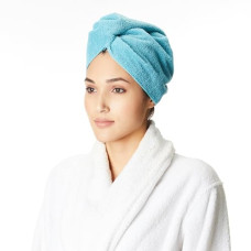 Deals, Discounts & Offers on  - Amazon Brand - Solimo - Cotton Bath Headwrap | Microfiber | Fade Resistant | Light Blue