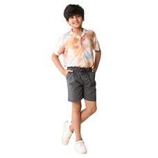 Deals, Discounts & Offers on  - LILPICKS Boys Ombre Printed Shirt With Shorts Set (Multi Grey)