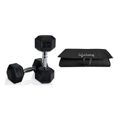 Deals, Discounts & Offers on  - Lifelong PVC Home Gym Set 20kg Plate Set (10Kg Hex Dumbbell)+Lifelong 10mm Extra Thick Yoga and Exercise Mat (Hand Washable & Anti Slip) Comfortable Support
