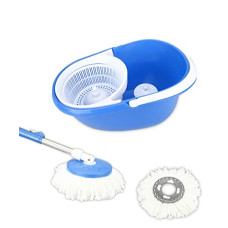 Deals, Discounts & Offers on Home Improvement - Frestol Happy Home Plastic Mop with 2 Refills - Blue