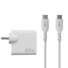 Deals, Discounts & Offers on Mobile Accessories - boAt 65 W Dual Port Gan All in 1 Charger with Smart Ic Protection, Auto Detectionwith Free Type C 100W Cable