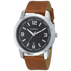 Deals, Discounts & Offers on Men - Amazon Brand - Symbol Men Faux Leather Spring-Summer'21 Analog Black Dial Watch-Az-Sym-Ss21A-08B, Band Color-Brown