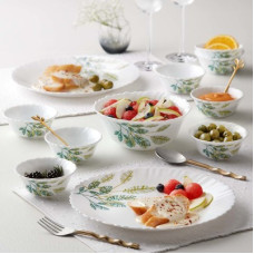 Deals, Discounts & Offers on  - Larah by Borosil Pack of 17 Opalware Fauna Galaxy Series Crockery
