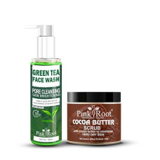Deals, Discounts & Offers on Beauty Care - Pink Root Green Tea Pore Cleansing Facewash 100ml with Cocoa Butter Scrub 100gm