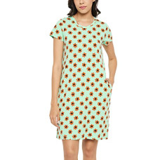 Deals, Discounts & Offers on Women - Clovia Women's Cotton Emoji Print Short Nightdress with Pocket