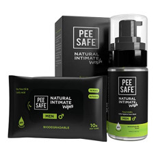 Deals, Discounts & Offers on Health & Personal Care - Pee Safe Intimate Wash (100ml) & Intimate Wipes (Pack of 10) | pH Balanced Pack For Ever Lasting Freshness | 100% Paraben And Sulfate Free