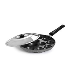 Deals, Discounts & Offers on Cookware - Cello Non-Stick 12 Cavity Appam Patra Single Handle with Stainless Steel Lid