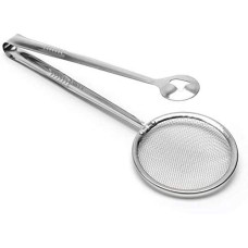 Deals, Discounts & Offers on  - Entisia Mesh Service Tong Strainers - 2 in 1 Stainless Steel Kitchen Tongs Filter Spoon with Clip, Multifunctional Oil Filter Strainer Mesh with Long Handle