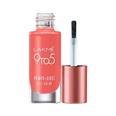 Deals, Discounts & Offers on Beauty Care - LAKM 9 To 5 Primer + Gloss Glossy Finish Nail Colour, Mauvemacaroon, 6 Ml