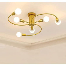 Deals, Discounts & Offers on  - Lyse Decor Antique Design 6 Lights Ceiling Chandelier/Jhumar/Jhoomar (Gold)