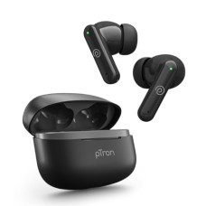 Deals, Discounts & Offers on Headphones - pTron Newly Launched Zenbuds X1 Quad Mic TWS Earbuds, TruTalk ENC Calls, 40H Playtime, In-Ear Sensor, 40ms Movie/Music Modes,Bluetooth 5.3 Headphones, TypeC Fast Charging & IPX5 Water Resistant(Black)