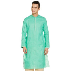 Deals, Discounts & Offers on Men - [Size M] Manthan Men's Mandarin Collar Full Sleeves Ethnic Knee Length Kurta