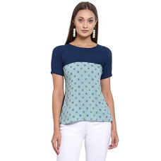 Deals, Discounts & Offers on Women - [Size L] Selvia Women's Regular Fit Printed Crop Top