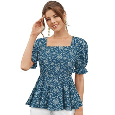 Deals, Discounts & Offers on Women - KERI PERRY Women's Muslin Floral Peplum Western Top | Winter Top | Western Top | Top