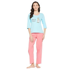 Deals, Discounts & Offers on Women - Clovia Women's Cotton Quirky Quote Print Top & Jogger Set