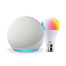 Deals, Discounts & Offers on  - Amazon Echo Dot (5th Gen, White) Combo with Wipro 9W LED Smart Color Bulb