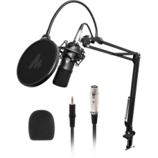 Deals, Discounts & Offers on  - MAONO AU-A03 Condenser Microphone Kit Podcast Mic with Boom Arm Microphone Stand (Black)