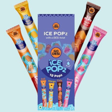 Deals, Discounts & Offers on  - GO DESi ICE Popz: 12-Pack Assorted 4 Flavours Fruit Ice Popsicles | Ice Pops (70ml Each) - Masala Cola, Mango, Very Berry, Tangy Imli Flavors