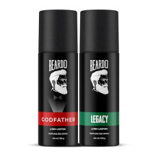 Deals, Discounts & Offers on Beauty Care - Beardo Legacy Perfume Deo Spray 150ml,BD Godfather Perfume Deo Spray 150ml (Set of 2)