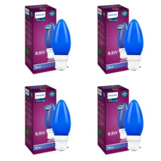 Deals, Discounts & Offers on  - Philips LED Deco Blue 0.5W Glass Candle (Pack of 4)