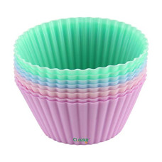 Deals, Discounts & Offers on  - Clazkit Silicone Muffin Cup Moulds - 8 Pieces, Assorted, Silicone ,multicolour
