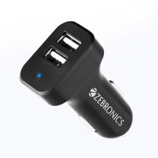 Deals, Discounts & Offers on Mobile Accessories - ZEBRONICS CC242A3 Car Charger with 10.5 Watts, Dual USB Ports, Compact Design, Built in Protections, LED Indicator, Included USB - Type-C Cable