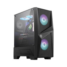 Deals, Discounts & Offers on  - MSI MAG Forge 100R Gaming PC Case - Black | ATX/M-ATX/Mini-ITX Compatible | Tempered Glass, Magnetic Dust Filter | Mystic Light RGB | 3X 120mm Fans | USB 3.2 Gen1