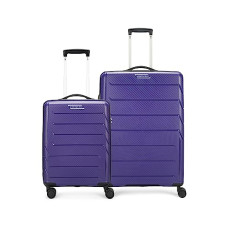 Deals, Discounts & Offers on  - Aristocrat Chroma Set of 2 Hard Luggage (55+75cm) | Cabin and Large Check-in Luggage | Robust Construction with Strong Wheels, Rust-Free Trolley, Secured Zip and Secured Combination Lock | Purple