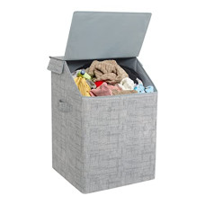 Deals, Discounts & Offers on  - PrettyKrafts 75L Laundry Square Basket Bag/Foldable/Multipurpose/Carry Handles/Collapsible Freestanding Clothes Hamper/Slanting Lid