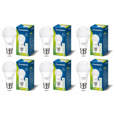 Deals, Discounts & Offers on  - Crompton Dyna Ray 12W Round B22 LED Cool Day Light Pack of 6
