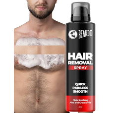 Deals, Discounts & Offers on Health & Personal Care - Beardo Hair Removal Spray For Men, 200 ml | Long Lasting Smoothness | Skin Soothing Aloe & Chamomile | Quick & Painless Hair Removal in 8 minutes | Hair Removal Cream For Chest, Arms, Legs & Body