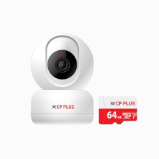Deals, Discounts & Offers on Electronics - CP PLUS 3MP Full HD Smart Wi-Fi CCTV Home Security Camera | 360 with Pan Tilt | 2 Way Talk | Motion Alert | Night Vision | 64GB Card SD Card in Box (Up to 128 GB) | Alexa & Google Support | CP-E36AM
