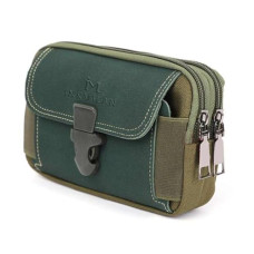 Deals, Discounts & Offers on  - INKMILAN Men's Mobile Phone Portable Sports Bag, Multi-Zipper Canvas Waist Belt Bum Bag Tactical Running Pouch Travel Camping Hiking Outdoor Fanny Bags (GREEN-01)