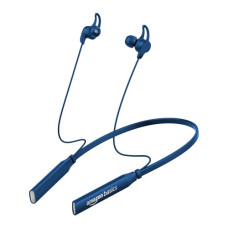 Deals, Discounts & Offers on Headphones - AmazonBasics in Ear Bluetooth 5.0 Wireless Neckband with Mic, Up to 13 Hours Playback Time, Magnetic Earbuds, Noise Cancellation, Voice Assistant, Dual Pairing and IPX5 Rated (Blue)