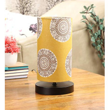 Deals, Discounts & Offers on  - Tu Casa TC-14.-.Height-11.-.Mandala printShade.-.with Metal Base Table Lamp (B-22 - Brass Holder-Bulb NOT Included).-Bed Switch-Included, Black, L * W * H (5X5X11 Inches)