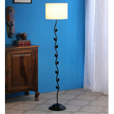 Deals, Discounts & Offers on  - tu casa Ntu-04 Off White Cotton Shade Floor lamp with Metal Base by tu casa Holder Type b-22 (Bulb not Included)