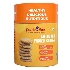 Deals, Discounts & Offers on  - Cookieman Sugar Free Multigrain Protein Cookies - 200g | Healthy Cookies with Wheat, Ragi, Millets and Whey Protein | Healthy Snacking Alternative to Biscuits.