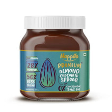 Deals, Discounts & Offers on  - Happilo Premium Chocolate Almond Spread 350g, Low Carb Chocolate Dessert Spread, Smooth & Delicious