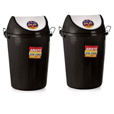 Deals, Discounts & Offers on  - ARISTO Swing Lid Garbage Waste Dustbin 32 LTR (Black) Pack of 2