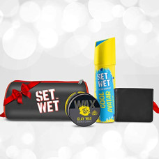 Deals, Discounts & Offers on Beauty Care - SET WET Styling Gift Kit For Men- Clay Wax(60g)+Cool Avatar Deo (150ml) + Wallet