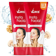 Deals, Discounts & Offers on Beauty Care - VCare Insta Facial Cream for Face Scrub, Cleanse and Skin Care Mask for Oily and Dry Skin | Instant Glow Brightening Face Pack With Songyi mushroom and Walnut 50 gm Buy 1 Get 1 Free