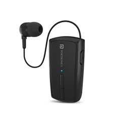 Deals, Discounts & Offers on Headphones - Portronics Harmonics Klip 4 Retractable Bluetooth Music & Calling Earphone with Long Playtime, Vibration Prompt (Black)