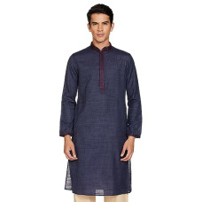Deals, Discounts & Offers on Men - [Size M] Manthan Men's Mandarin Collar Full Sleeves Ethnic Knee Length Kurta