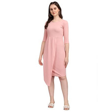 Deals, Discounts & Offers on Women - [Sizes S, M, L, XL] PURVAJA Womens Bodycon Knee Length Dress(Ruby-122-to-126)