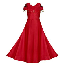 Deals, Discounts & Offers on  - Fashion Dream Girls Long/Maxi Length Dress(Readymade_Red)